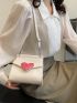 Women's Crossbody Bag Single Shoulder Bag Heart Decor Bag Contrast Color Valentine's Day Gift