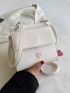 Women's Crossbody Bag Single Shoulder Bag Heart Decor Bag Contrast Color Valentine's Day Gift