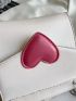 Women's Crossbody Bag Single Shoulder Bag Heart Decor Bag Contrast Color Valentine's Day Gift