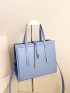 Minimalist Double Handle Square Bag Small Blue