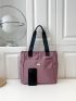 Letter Patch Decor Square Bag Double Handle
