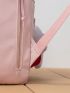 Letter Graphic Classic Backpack Medium Zipper Pink