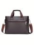 Men Letter Embossed Briefcase Double Handle For Business