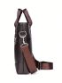 Men Letter Embossed Briefcase Double Handle For Business