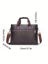 Men Letter Embossed Briefcase Double Handle For Business