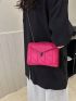 Neon Pink Quilted Flap Chain Square Bag Funky