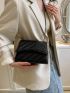 Quilted Flap Chain Square Bag Black Elegant