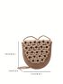 Mini Flower Decor Flap Straw Bag Vacation