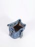 Mini Tassel Decor Bucket Bag Drawstring Design
