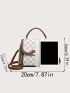 Geometric Pattern Flap Square Bag Top Handle