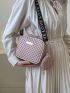 Mini Geometric Pattern Square Bag With Coin Purse