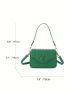 Mini Minimalist Flap Square Bag Letter Decor Green