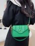 Mini Minimalist Flap Square Bag Letter Decor Green