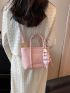 Mini Crocodile Embossed Square Bag Twilly Scarf Decor