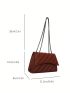 Quilted Flap Chain Square Bag Small Pu