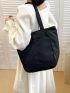 Minimalist Shoulder Bag Medium Double Handle Canvas
