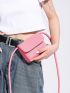 Mini Square Bag Fashion Flap PU Pink