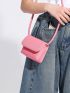 Mini Square Bag Fashion Flap PU Pink