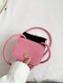 Mini Square Bag Fashion Flap PU Pink