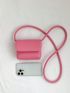 Mini Square Bag Fashion Flap PU Pink