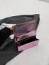 Mini Square Bag Metallic Pink Funky Chain Flap PU
