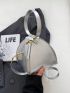 Mini Novelty Bag Fashion Studded Decor Zipper PU Adjustable Strap