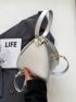 Mini Novelty Bag Fashion Studded Decor Zipper PU Adjustable Strap