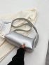 Metallic Hobo Bag Funky Letter Detail Zipper PU