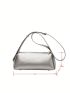 Metallic Hobo Bag Funky Letter Detail Zipper PU