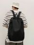 Black Minimalist Casual Daypack Adjustable Strap For Daily