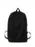 Black Minimalist Casual Daypack Adjustable Strap For Daily