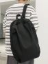 Black Minimalist Casual Daypack Adjustable Strap For Daily