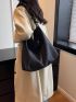 Medium Hobo Bag Black Minimalist For Daily