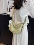 Minimalist Hobo Bag Green Adjustable Strap For Daily