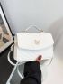 Butterfly Decor Quilted Top Handle Flap Square Bag