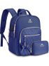 Mini Backpack for Women, Waterproof Stylish Daypack Purse Shoulder Bag with USB Charging Port, Lightweight Small Casual Daily Travel Backpack Ladies Gift for Work College, 2pcs Sets, Blue