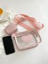 Mini Clear Heart Patch Decor Square Bag With Coin Purse