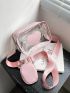 Mini Clear Heart Patch Decor Square Bag With Coin Purse