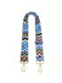 Adjustable Geometric Pattern Bag Strap Wide Removable For Crossbody Shoulder Bag