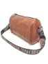 Small Square Bag Stitch Detail Genuine Leather