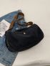 Patch Decor Hobo Bag Large Capacity Casual