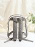 Clear Contrast Binding Classic Backpack Mesh Pocket