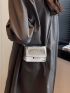 Mini Crocodile Embossed Flap Square Bag Metallic Funky