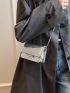 Mini Crocodile Embossed Flap Square Bag Metallic Funky