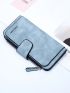 Letter Graphic Long Wallet Contrast Binding Zipper