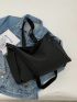 Fashion Versatile One Shoulder Messenger Large Capacity Solid Color Shoulder Tote Bag