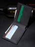 Letter Embossed Small Wallet Bifold Solid Black