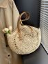 Large Capacity Hollow Out Straw Bag Vacation