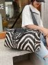 Zebra Striped Pattern Duffel Bag Double Handle