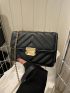 Mini Chevron Quilted Square Bag Push Lock Flap Chain